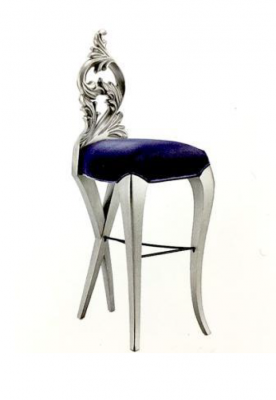Bar stool chair royal upholstery Chesterfield velvet 1-seater antique style chair