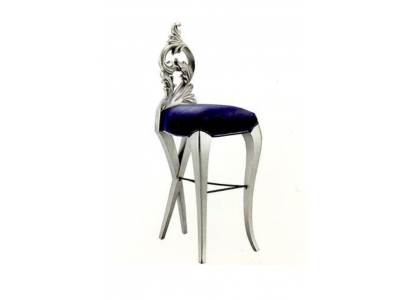 Bar stool chair royal upholstery Chesterfield velvet 1-seater antique style chair