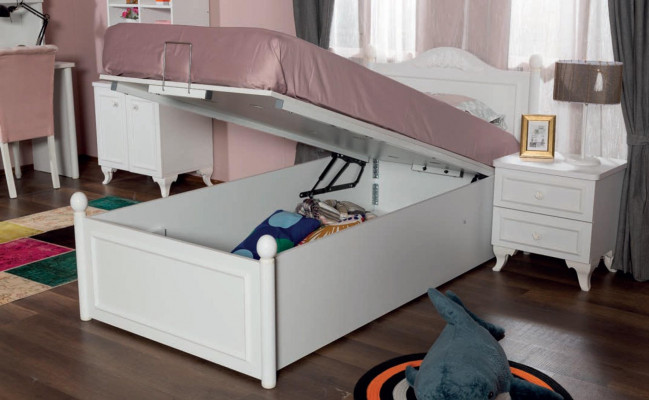Children's room wood youth room bed modern design nightstand furniture new 2-piece set.