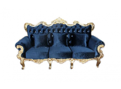 Throne Sofa Royal Upholstery Chesterfield Velvet 3-Seater Antique Style Sofas New