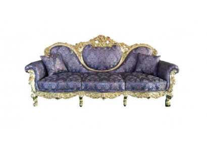 Throne Sofa Queen Upholstery Velvet 3-Seater Antique Style Armchair Lounge Chesterfield
