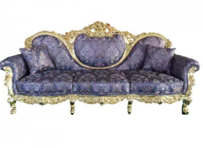 Throne Sofa Queen Upholstery Velvet 3-Seater Antique Style Armchair Lounge Chesterfield