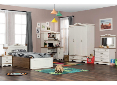 Classic Children's Room Youth Room Bedroom Set Complete 5-piece Wood New
