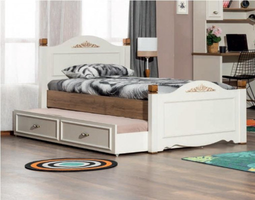 Modern bedroom youth room set bed nightstand bookshelf table 5-piece.