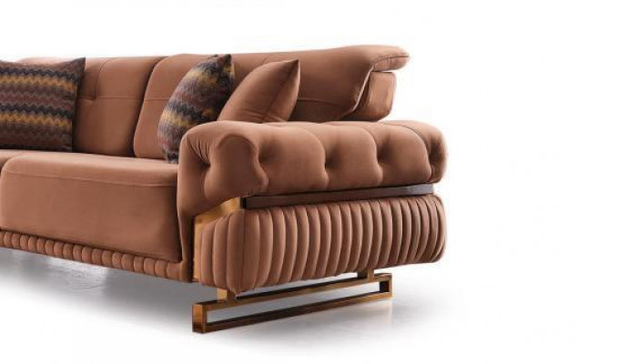 Luxury Three-Seater Sofa Furniture Upholstery Fabric Couch Living Room New Furniture