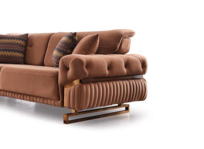 Luxury Three-Seater Sofa Furniture Upholstery Fabric Couch Living Room New Furniture