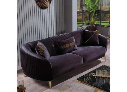 Three-seater sofa modern living room couch black designer upholstered sofas