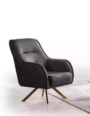 Design armchair upholstery living room wood modern luxury brown lounge