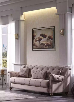 Classic Living Room Set 3+1 Couch Seating Sofa Upholstery New Beige
