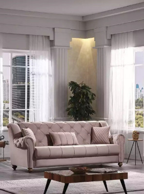Classic Living Room Set 3+1 Couch Seating Sofa Upholstery New Beige