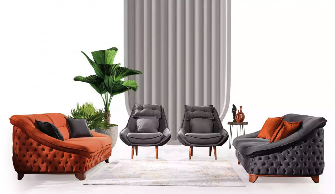 Sofa set 3+3+1 seater sofas set Chesterfield living room complete 3-piece set