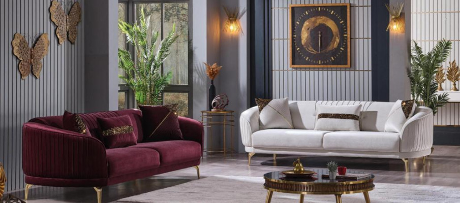 Designer upholstered sofa set three-seater living room couches modern furniture