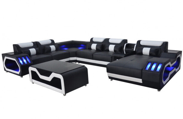 Design leather upholstered seat corner landscape room new living sofa upholstery corner USB