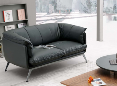 Leather sofa couch two-seater office furnishing lounge club sofas couches