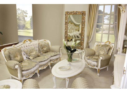Classic Baroque Rococo Three-Seater Sofa 3-Seater Couch Upholstered Sofas Couches