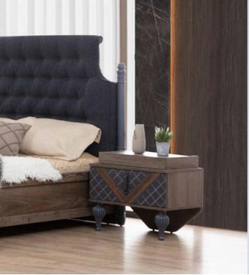 Bed, Nightstand, Dresser with Mirror, Bedroom 4-Piece Set Chesterfield