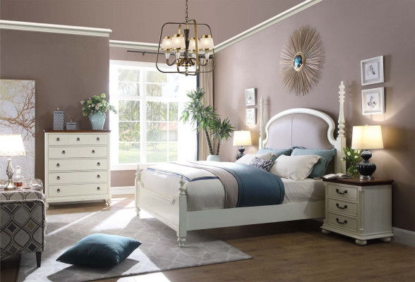 Bed nightstand chest of drawers 3 pcs. bedroom set design modern luxury beds new