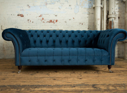 Chesterfield 3-seater upholstered couch leather fabric sofa couches textile modern style