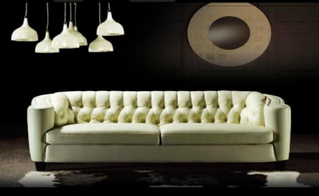 Luxury Chesterfield Sofa 4-Seater Faux Leather Couch White Modern Sofas