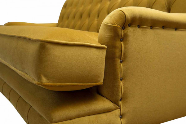 Chesterfield Sofa 3-seater Upholstered Fabric Couches Elegant Sofas