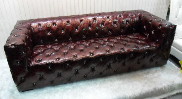 Chesterfield Sofa 3-Seater Luxury Couch Brown Sofa Leather Sofa 250cm