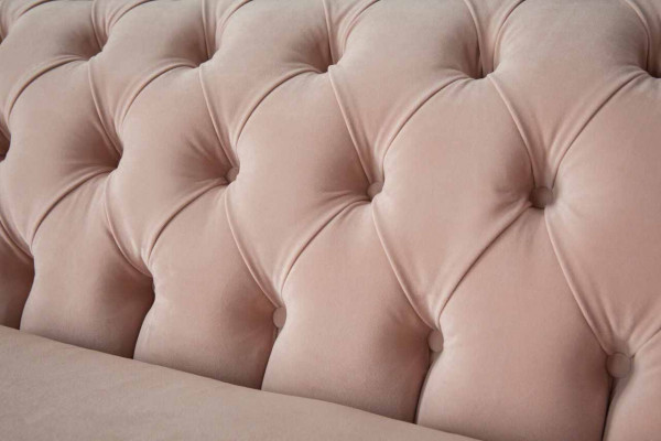 Modern Chesterfield 4-seater design sofa pink upholstery sofas fabric textile