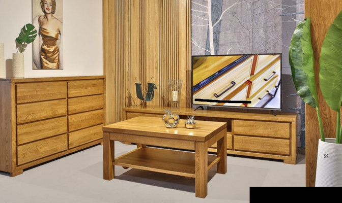 Living room wooden furniture set solid sideboard 3-piece set coffee table rtv new