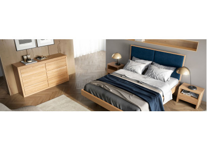 Bedroom set 4-piece set bed 2x nightstands dresser solid wood suite new