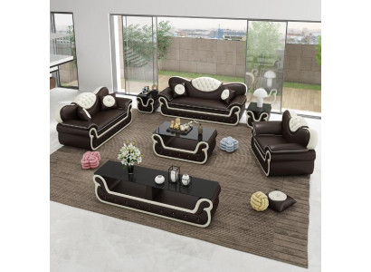 Complete Set Sofa Suite 7-piece Seating Sideboard Design Living Room Group Suite
