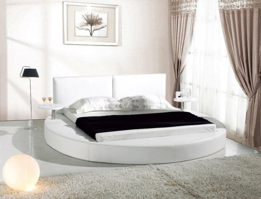Round bed modern design luxury upholstery round beds textile fabric