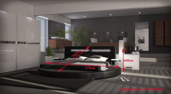 Round bed design, upholstered beds, upholstered round bed, round