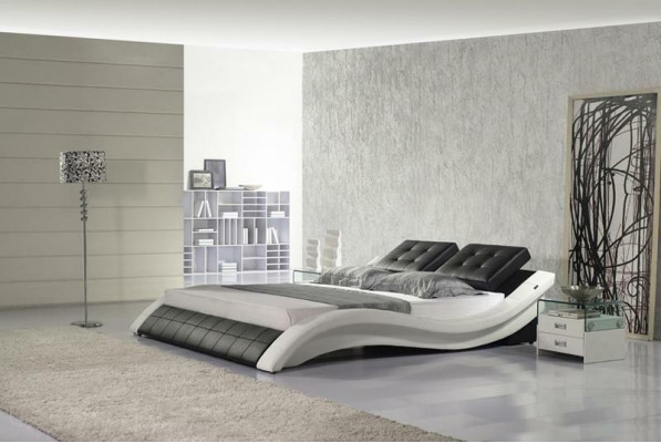 Double bed designer bed matrimonial bed upholstered bed bedroom leather bed new