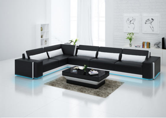 Leather sofa couch living landscape decor modern corner sectional design set