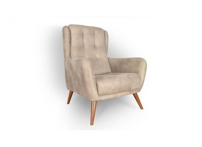 Chesterfield armchair club sofa single-seater couch upholstered furniture beige relax new