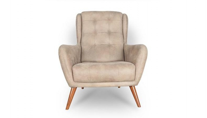 Chesterfield armchair club sofa single-seater couch upholstered furniture beige relax new