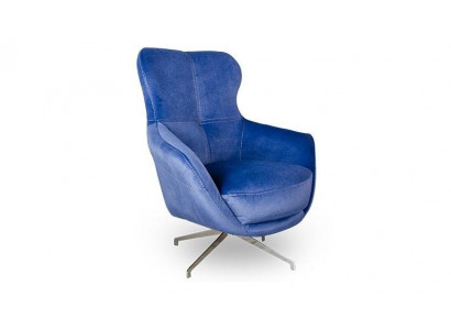 Armchair color blue, comfortable medium-soft luxurious for living room Relax Club