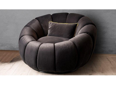Armchair, color black, comfortable, medium-soft, luxurious for living room relax club.