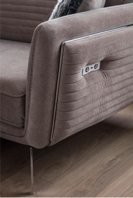 Sofa Set Couch Upholstery Furniture Fabric Sofa Couches 3+3+1 Gray Group