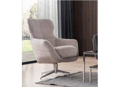 Swivel Armchair Relax Club Sofa Single Seat Couch Upholstery Furniture Beige