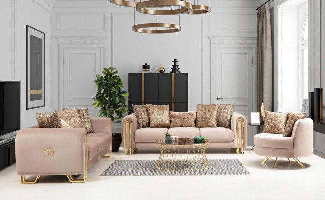 Designer couches, upholstered sofa, sofas, 3-seater, three-seater, fabric sofa, living room, new.