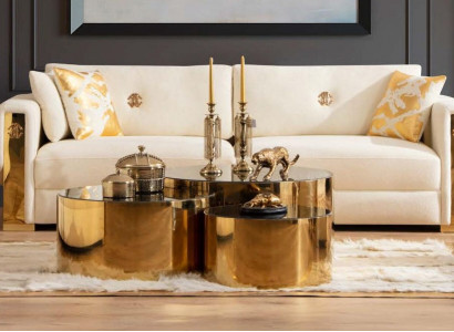 Three-seater couch, upholstered design sofa, modern 3-seater sofas, living room furniture, new