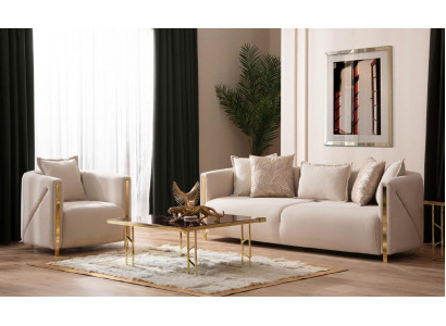 Sofa 3-seater fabric sofas couch upholstery furniture luxury modern three-seater new