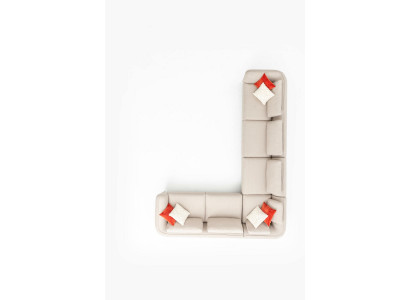 Sectional sofa L-shape design modern luxury living room beige couch