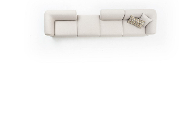 Sofa Beige Living Room Modern Style Sofa 6 Seater Furniture Textile 430cm
