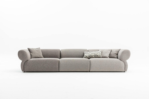 Large 5-seater fabric sofa with premium textile cover in modern style