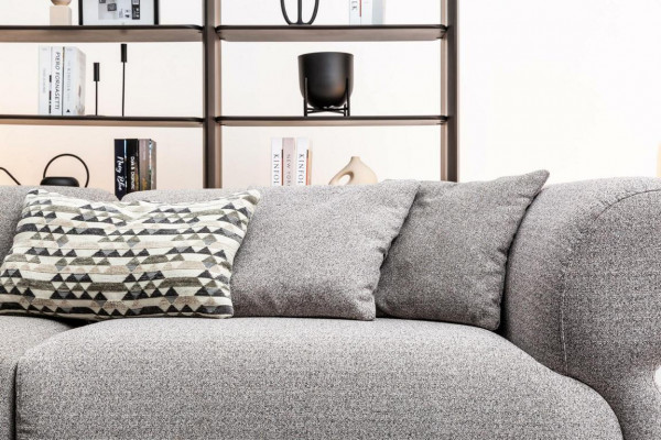 Large 5-seater fabric sofa with premium textile cover in modern style