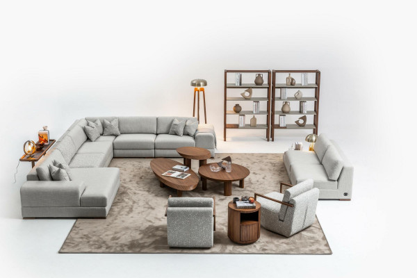 Armchair Grey Living Room Furniture Design Modern Luxury Single-Seater Club Relaxation