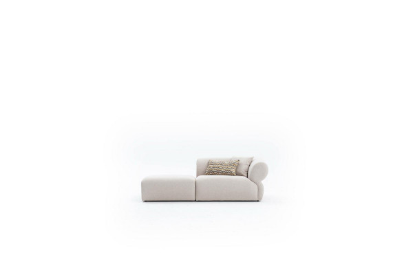 Textile Sofa 3-Seater Living Room Luxury Furniture Design Couch Beige 215cm