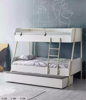 Youth bed white children's bed design modern bed children's room furniture