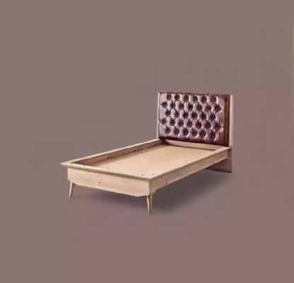 Loft Bed Wood Chesterfield 100x200cm Bed Frame Upholstered Headboard